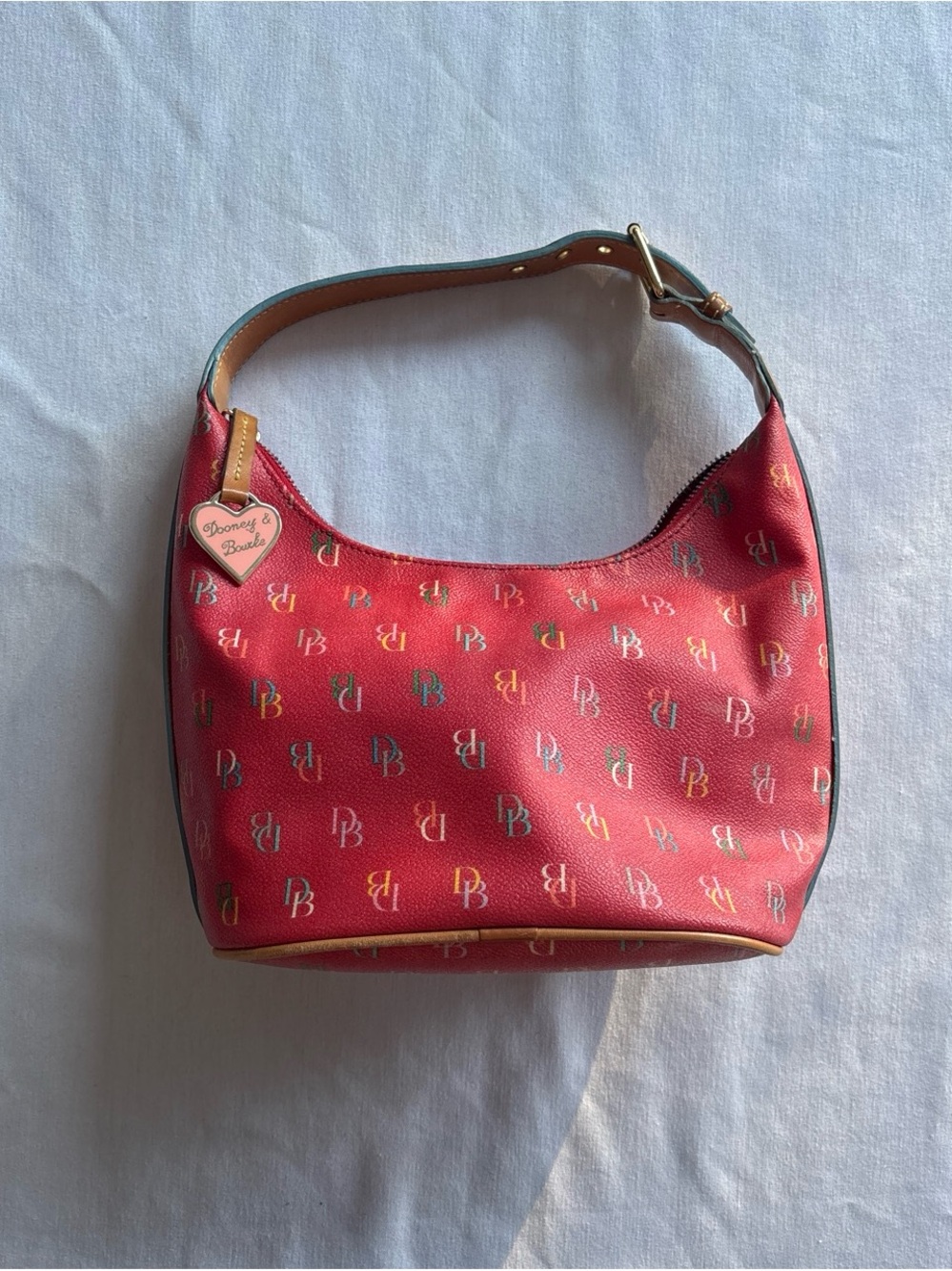 Dooney & Bourke Red Signature Logo Hobo Shoulder Bag